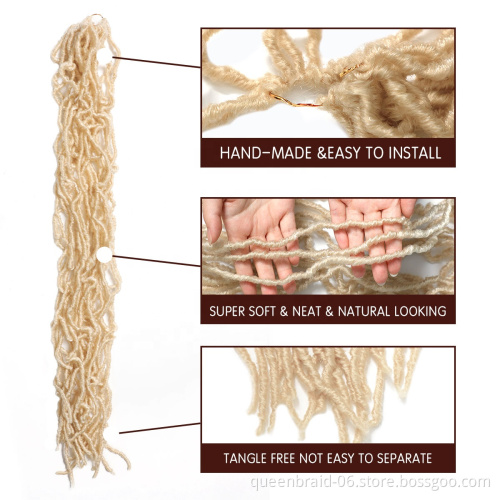 Nu Faux Locs Crochet Hair 14 Inch Goddess Faux Locs Crochet Braids Curly Braiding Hair African Roots Synthetic Hair Extensions
